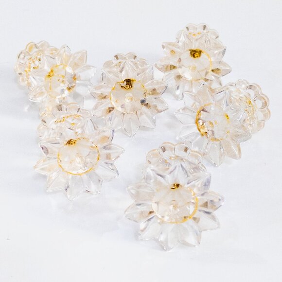 Set of 6 SWAROVSKI Crystal Mini Candle Holders Pin Footed Vintage Candlestick - Picture 2 of 3